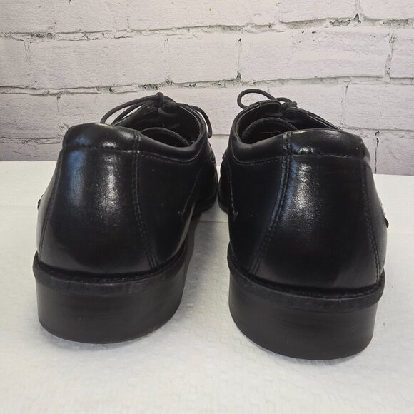 JOHNSTON AND MURPHY BARTLETT MOC TOE SHOES BLACK NAPPA LEATHER, MENS 8 EUC - Picture 6 of 7